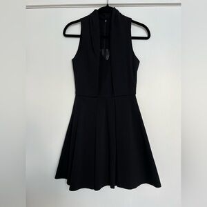 Plein Sud Black Halter Fit and Flare Mini Dress